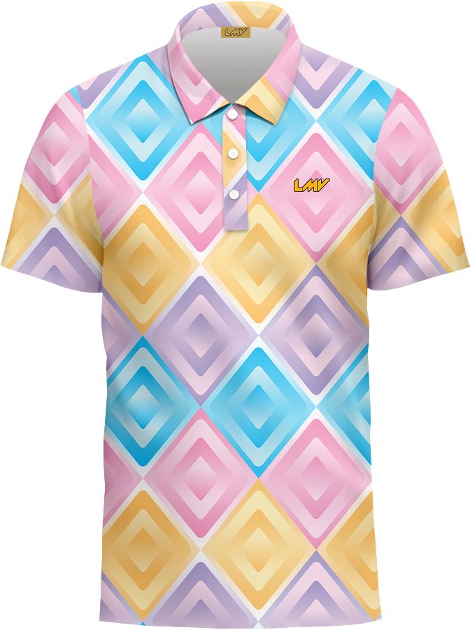 MEN POLO Diamond 3D - PASTEL