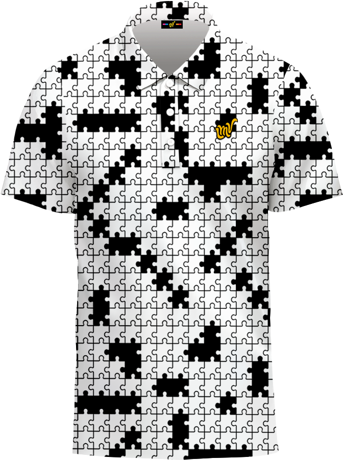 MEN POLO Puzzle - BLACK & WHITE