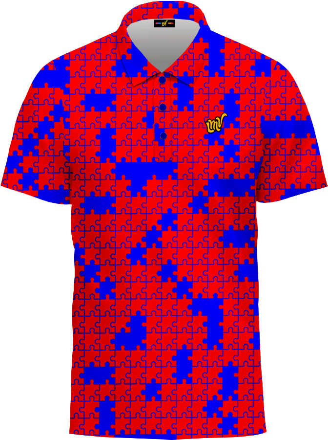 MEN POLO Puzzle - NAVY & RED