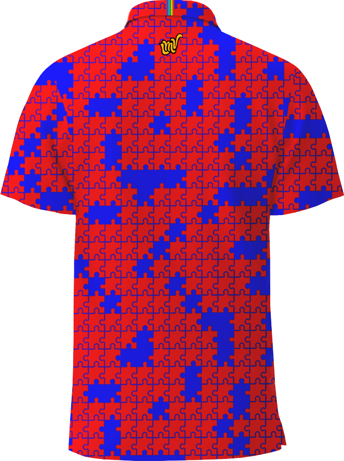 MEN POLO Puzzle - NAVY & RED