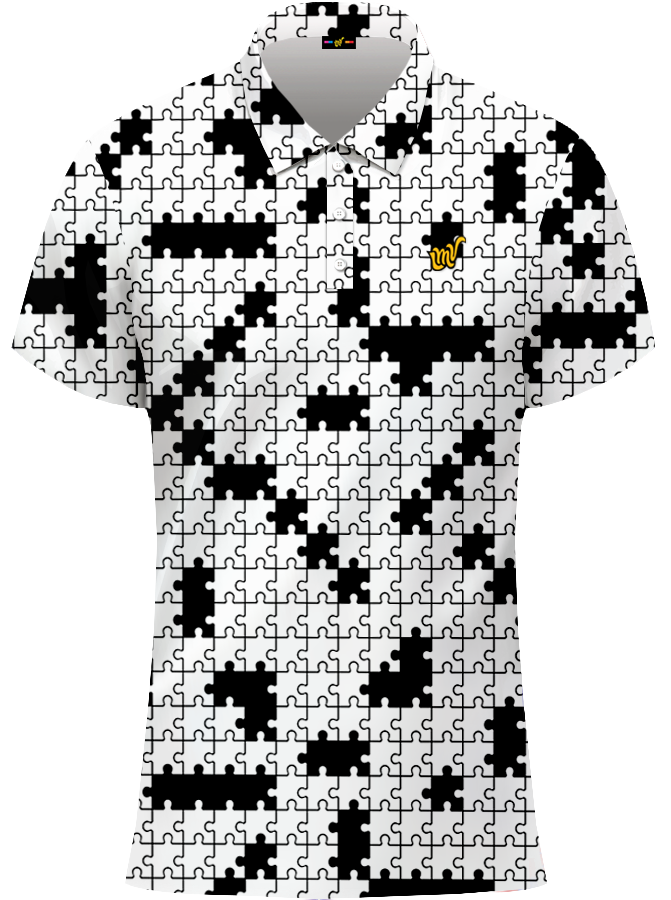 WOMEN POLO Puzzle - BLACK & WHITE