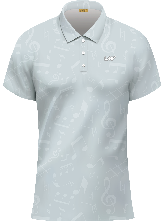 WOMEN POLO Icon - GRAY MUSIC NOTE
