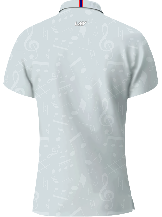 WOMEN POLO Icon - GRAY MUSIC NOTE